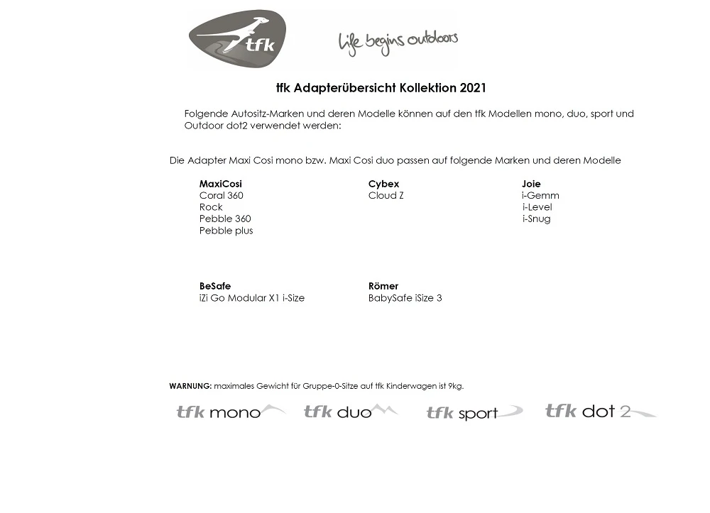 TFK Adapter Für Mono Kinderwagen - Neues Modell 2022 – Bild 2